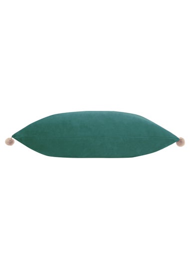 Paoletti Fiesta Pom-Pom Velvet Cushion (35cm x 50cm x 8cm)