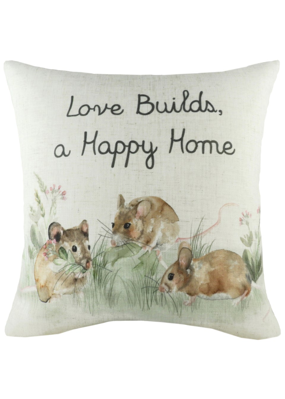 Evans Lichfield Hedgerow Mice Cushion (43cm x 43cm x 8cm)