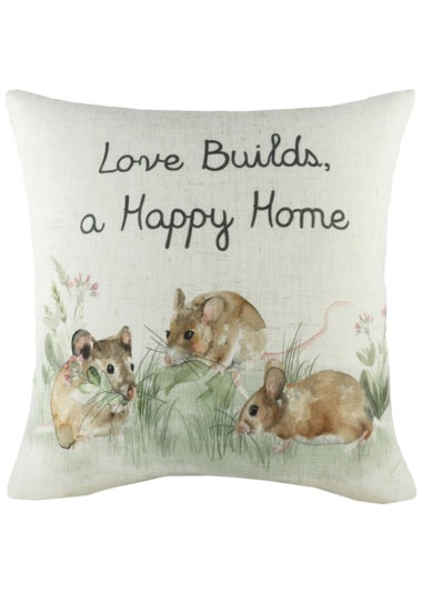 Evans Lichfield Hedgerow Mice Cushion (43cm x 43cm x 8cm)