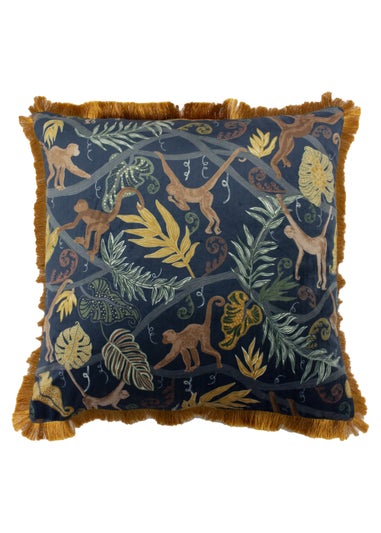 furn. Monkey Jungle Velvet Cushion (50cm x 50cm x 8cm)