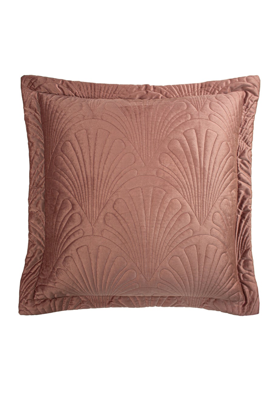 Paoletti Palmeria Quilted Velvet Cushion (60cm x 60cm x 8cm)