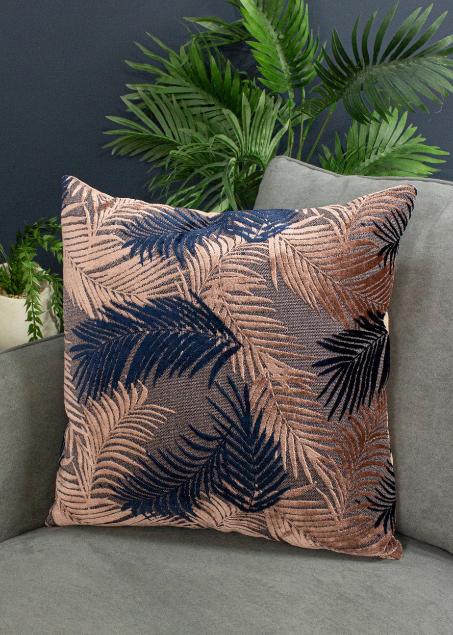 Paoletti Floral Velvet Jacquard Cushion (50cm x 50cm x 8cm)