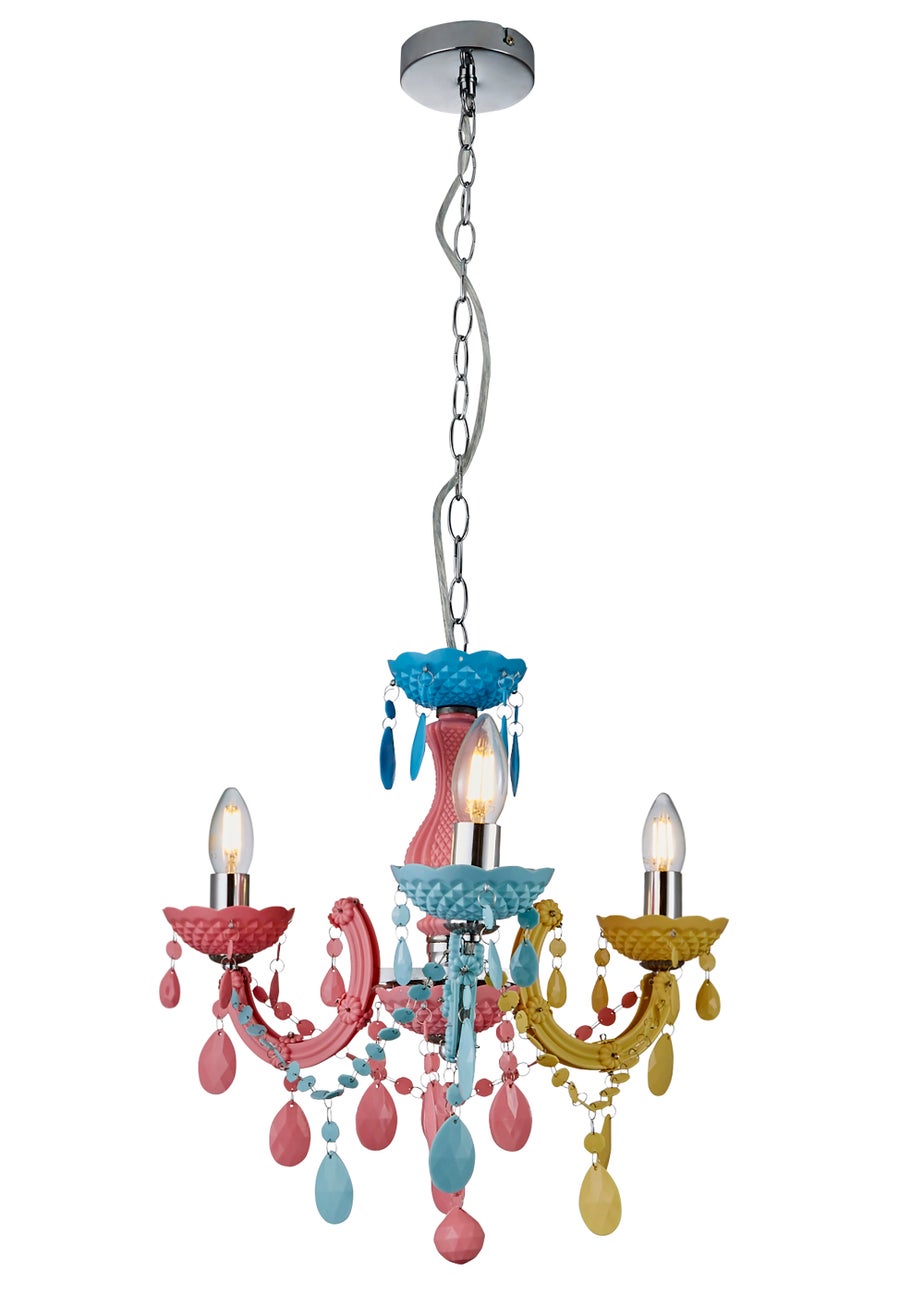 Glow Marie Therese Funky 3 Arm Chandelier Light (Adjustable 52-120cm x 46cm)