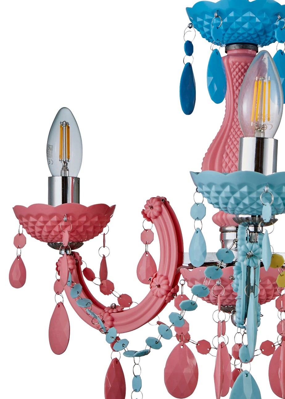 Glow Marie Therese Funky 3 Arm Chandelier Light (Adjustable 52-120cm x 46cm)