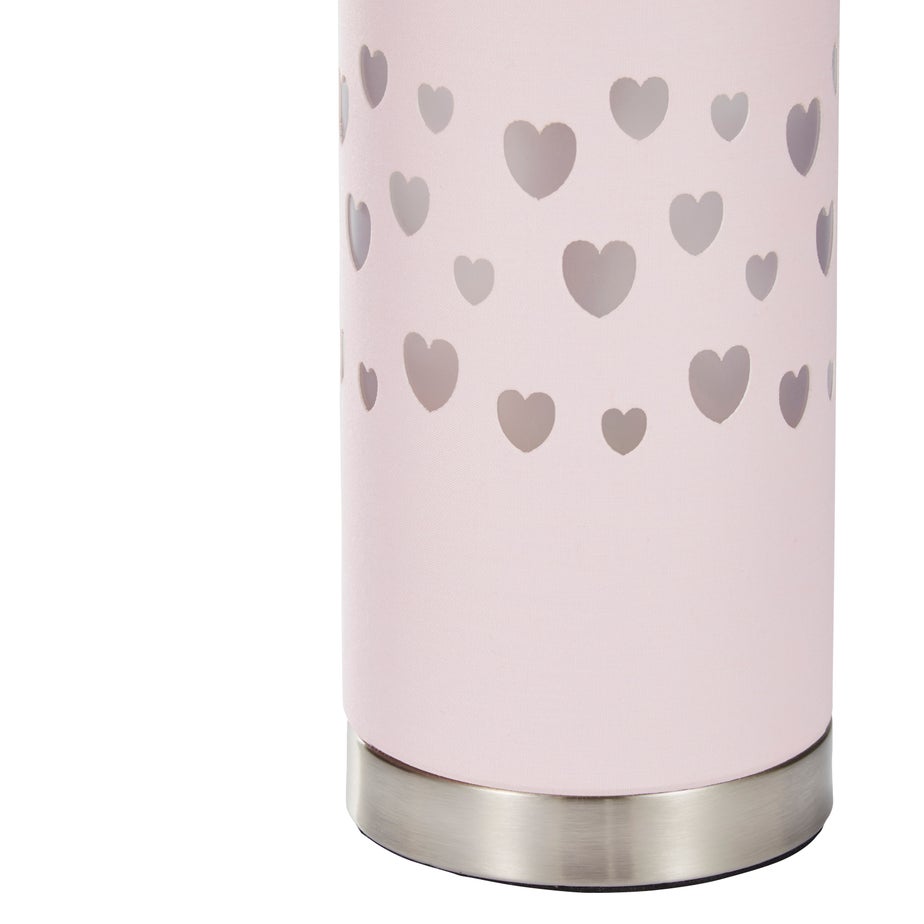 Glow Hearts Pink Table Lamp (26cm x 12cm)