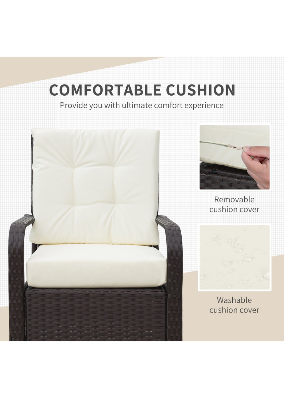 Outsunny 3 Pieces Outdoor Rattan Bistro Set PE