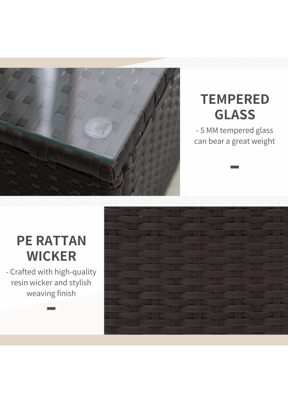 Outsunny 3 Pieces Outdoor Rattan Bistro Set PE