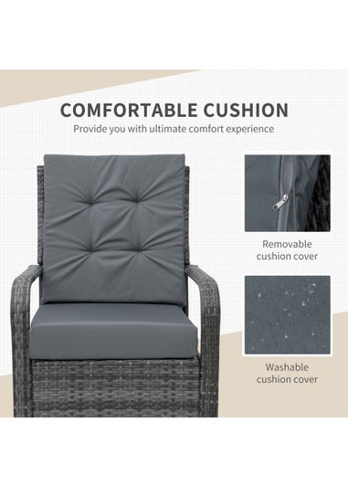 Outsunny 3 Pieces Outdoor Rattan Bistro Set PE