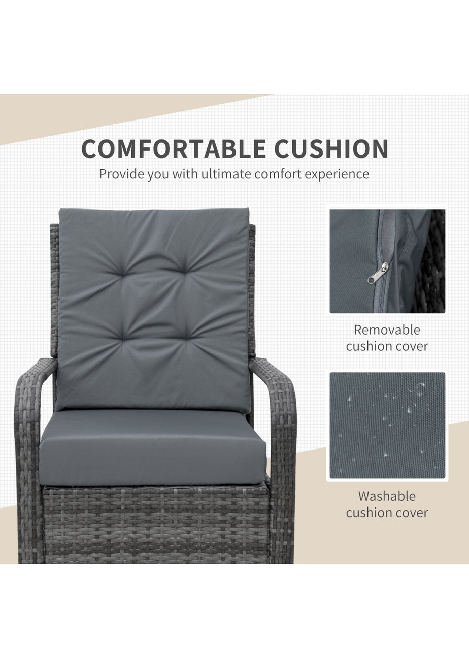 Outsunny 3 Pieces Outdoor Rattan Bistro Set PE