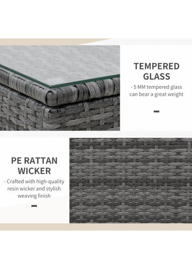 Outsunny 3 Pieces Outdoor Rattan Bistro Set PE