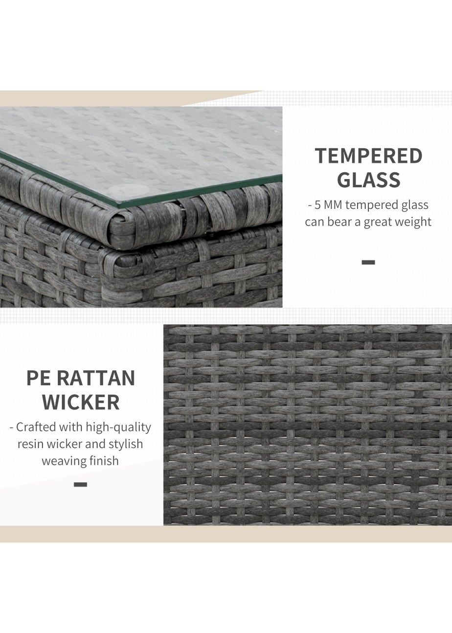 Outsunny 3 Pieces Outdoor Rattan Bistro Set PE