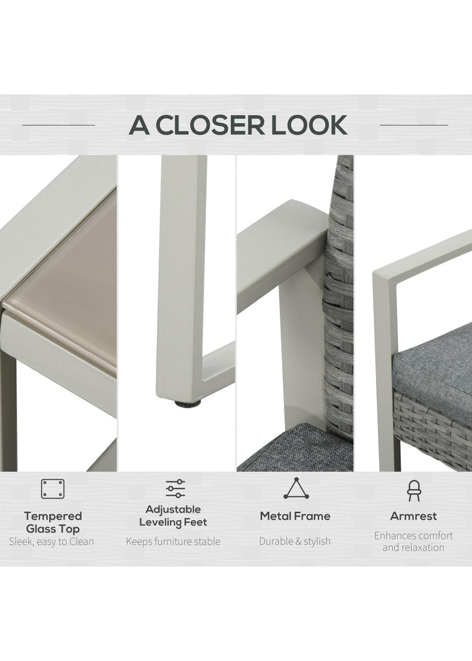 Outsunny 4 PCs PE Rattan Wicker Sofa Set