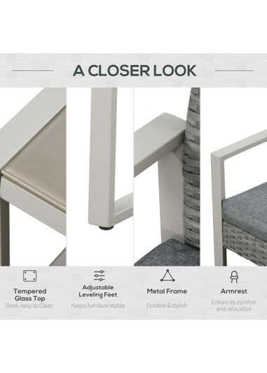 Outsunny 4 PCs PE Rattan Wicker Sofa Set