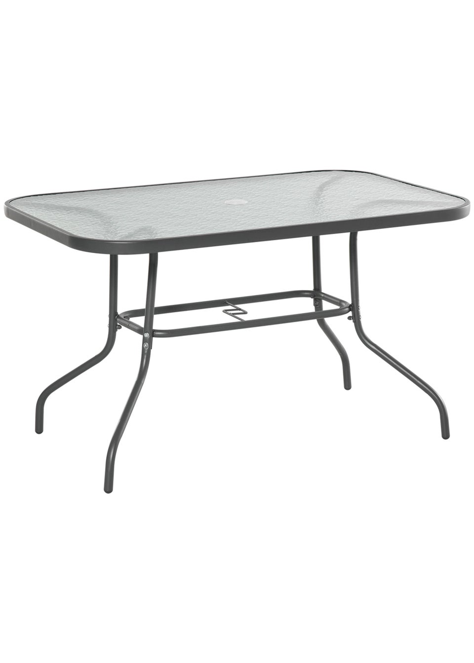 Outsunny Metal Garden Table with Umbrella Hole, 120L x 80Wcm