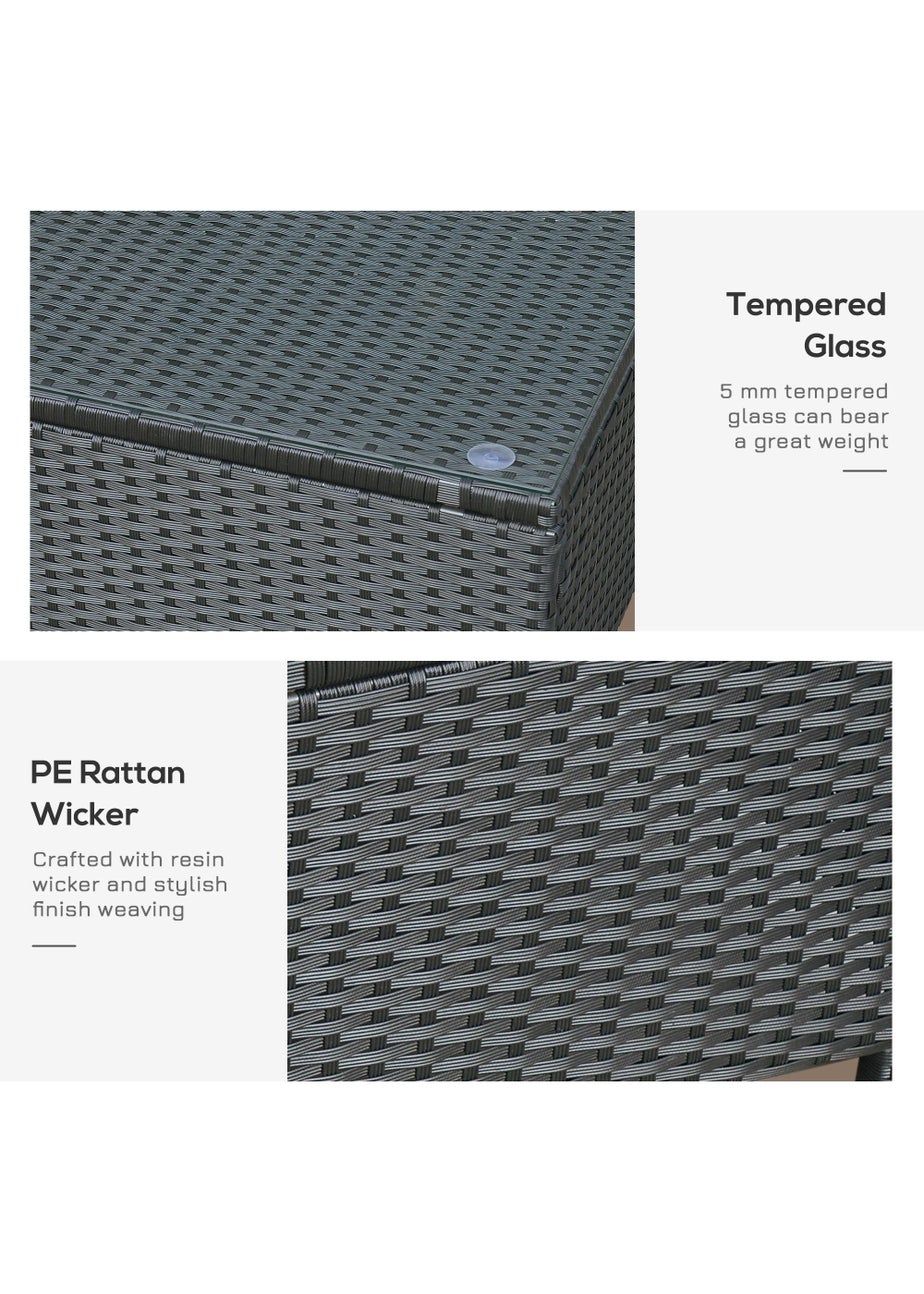 Outsunny Garden Rattan Coffee Side Table (85cm x 50cm x 39cm)