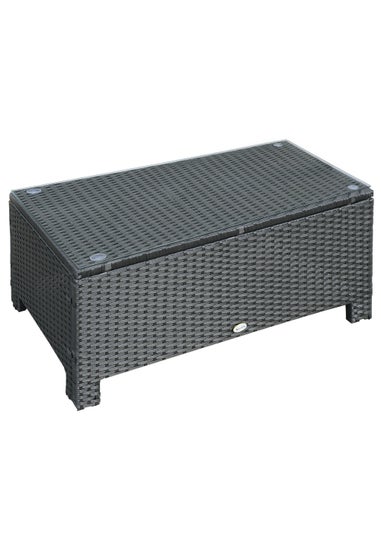 Outsunny Garden Rattan Coffee Side Table (85cm x 50cm x 39cm)