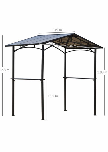 Outsunny Garden BBQ Protective Gazebo (8ft x 5ft)