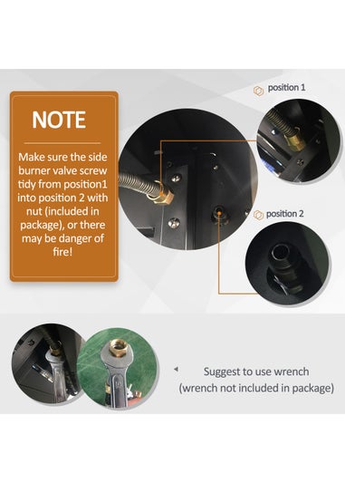 Outsunny Gas Burner Barbecue Grill 3+1 Burner Garden BBQ Trolley 110x50x100cm
