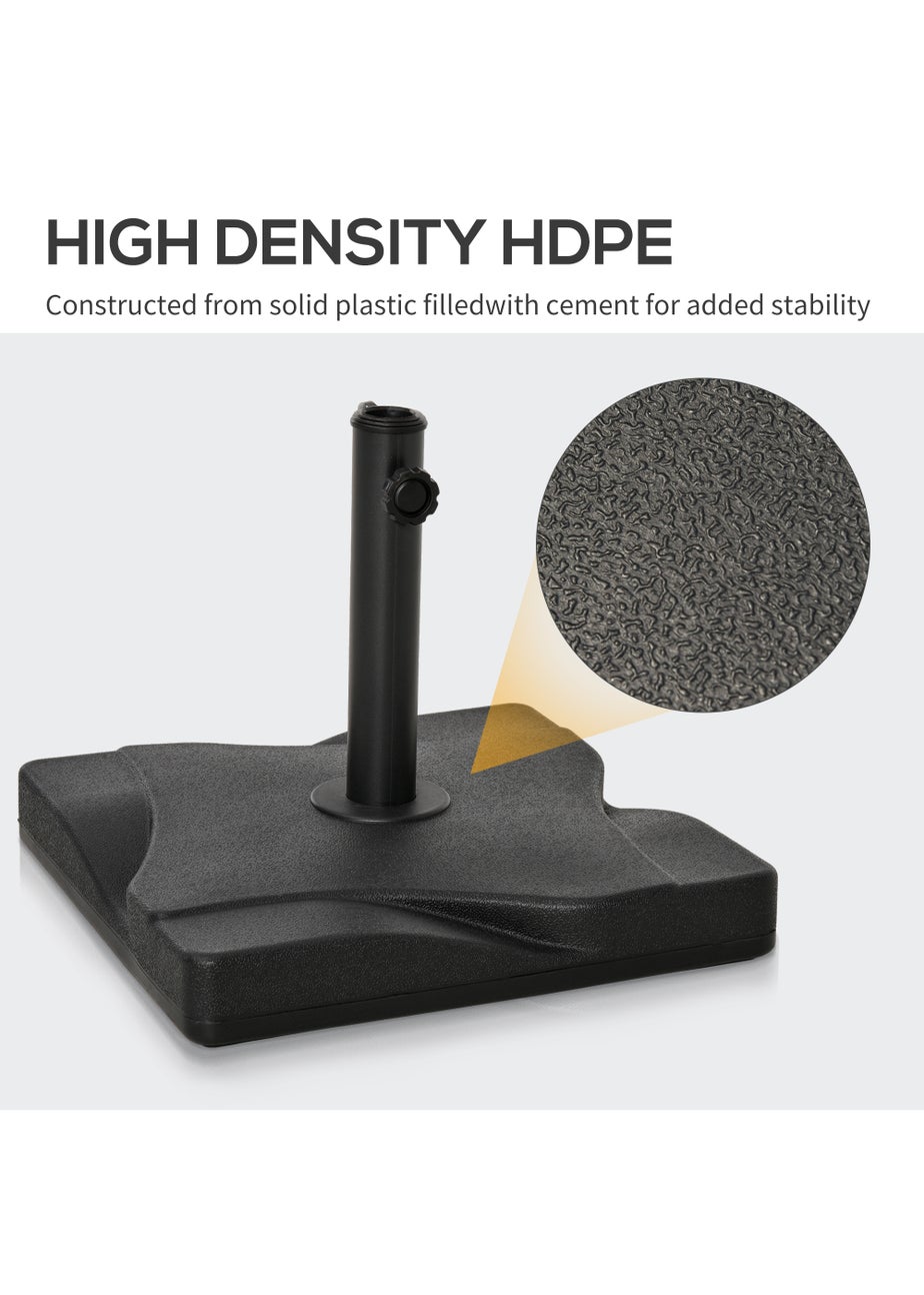 Outsunny 20KG Square Garden Parasol Base (Fits Φ32mm,Φ38mm,Φ48mm Parasol)