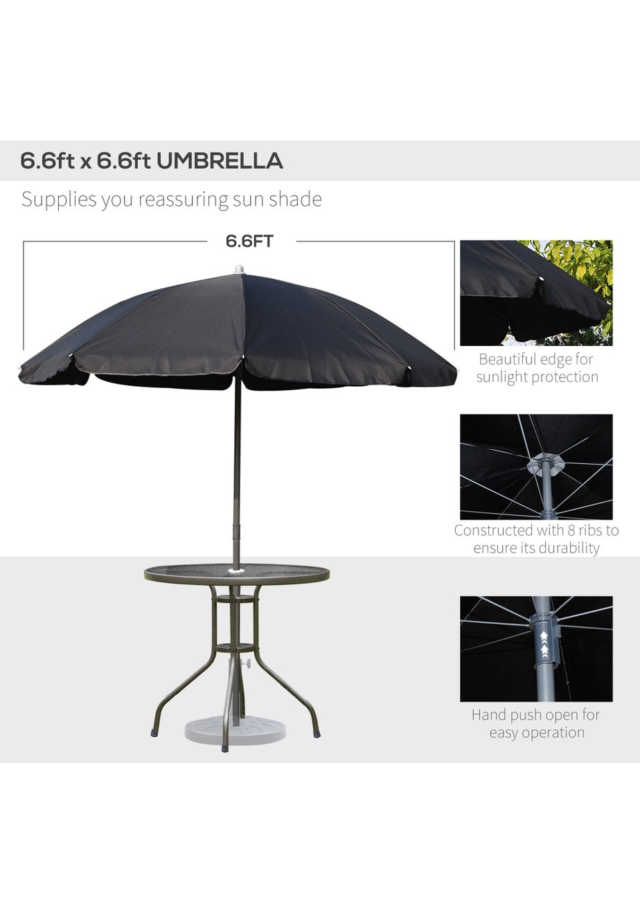 Outsunny 6 Piece Patio Dining Set with Umbrella with Folding Chairs