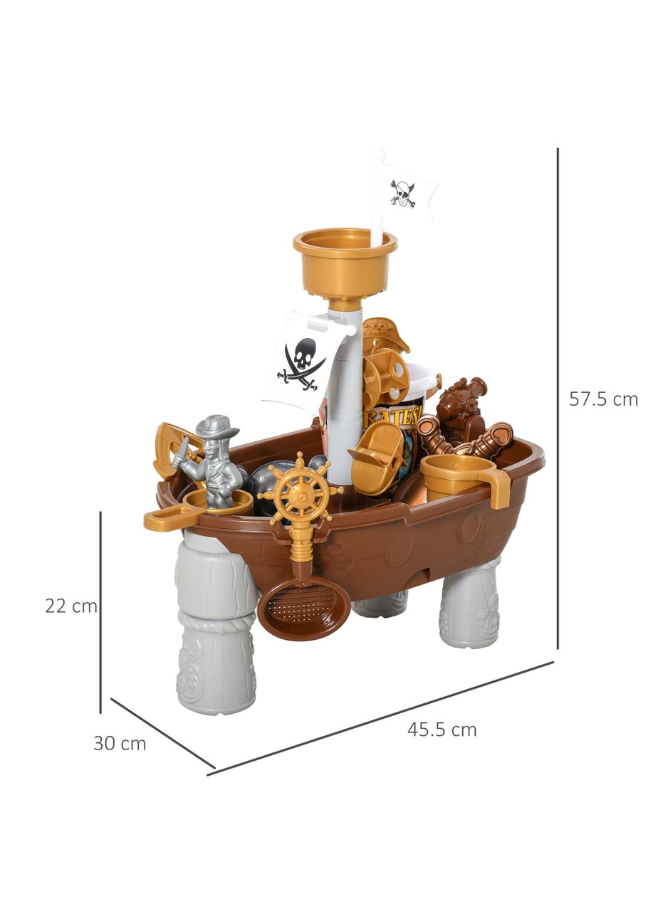 HOMCOM Sand & Water Outdoor Pirate Ship (45.5cm x  30cm x 57.5cm)
