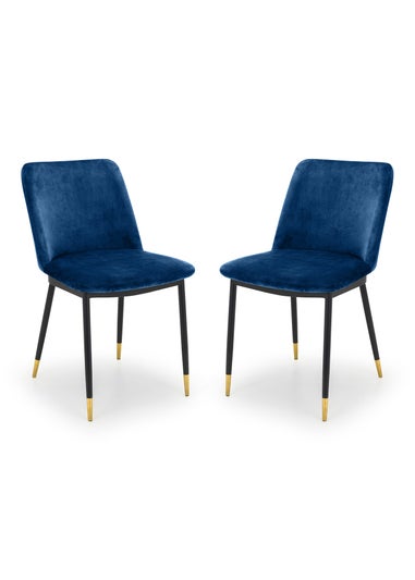 Julian Bowen Set Of 2 Delaunay Velvet Dining Chairs (83 x 50 x 59 cm)