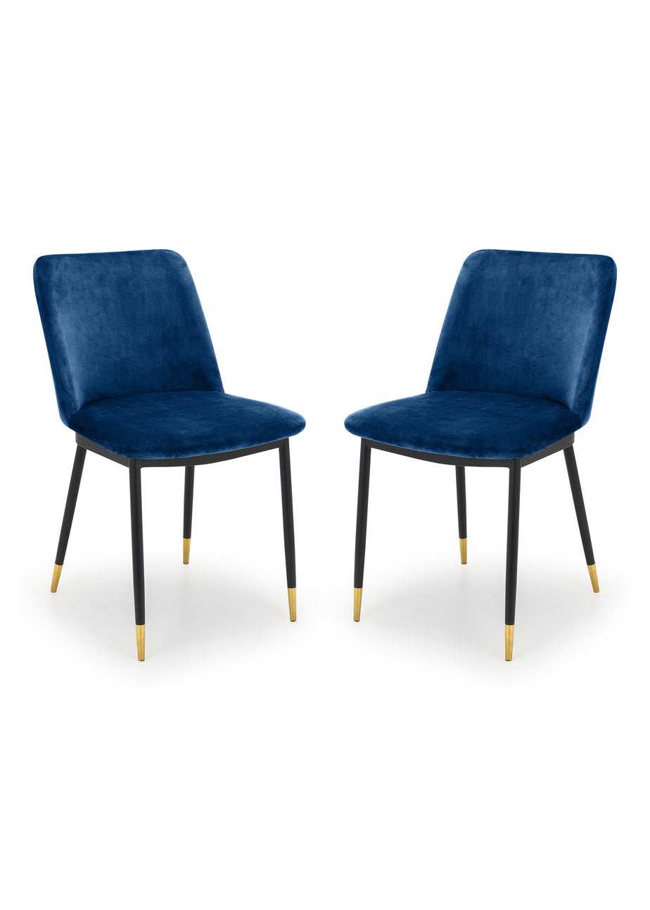 Julian Bowen Set Of 2 Delaunay Velvet Dining Chairs (83 x 50 x 59 cm)
