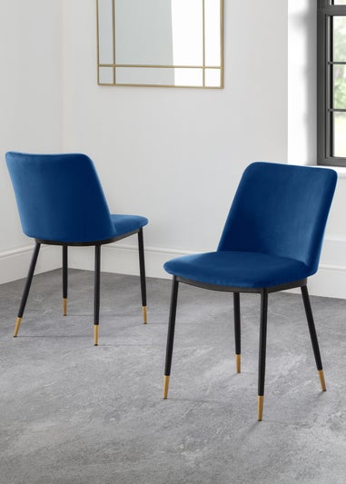 Julian Bowen Set Of 2 Delaunay Velvet Dining Chairs (83 x 50 x 59 cm)