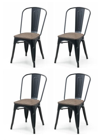 Julian Bowen Set Of 4 Grafton Metal Chairs (85 x 46 x 43 cm)