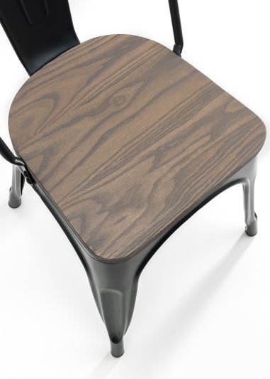 Julian Bowen Set Of 4 Grafton Metal Chairs (85 x 46 x 43 cm)