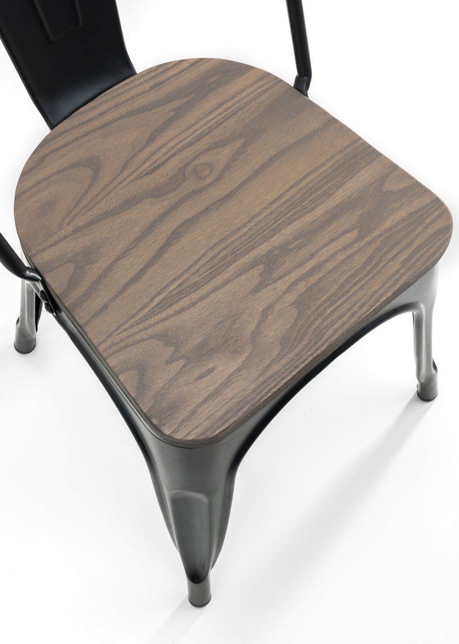 Julian Bowen Set Of 4 Grafton Metal Chairs (85 x 46 x 43 cm)