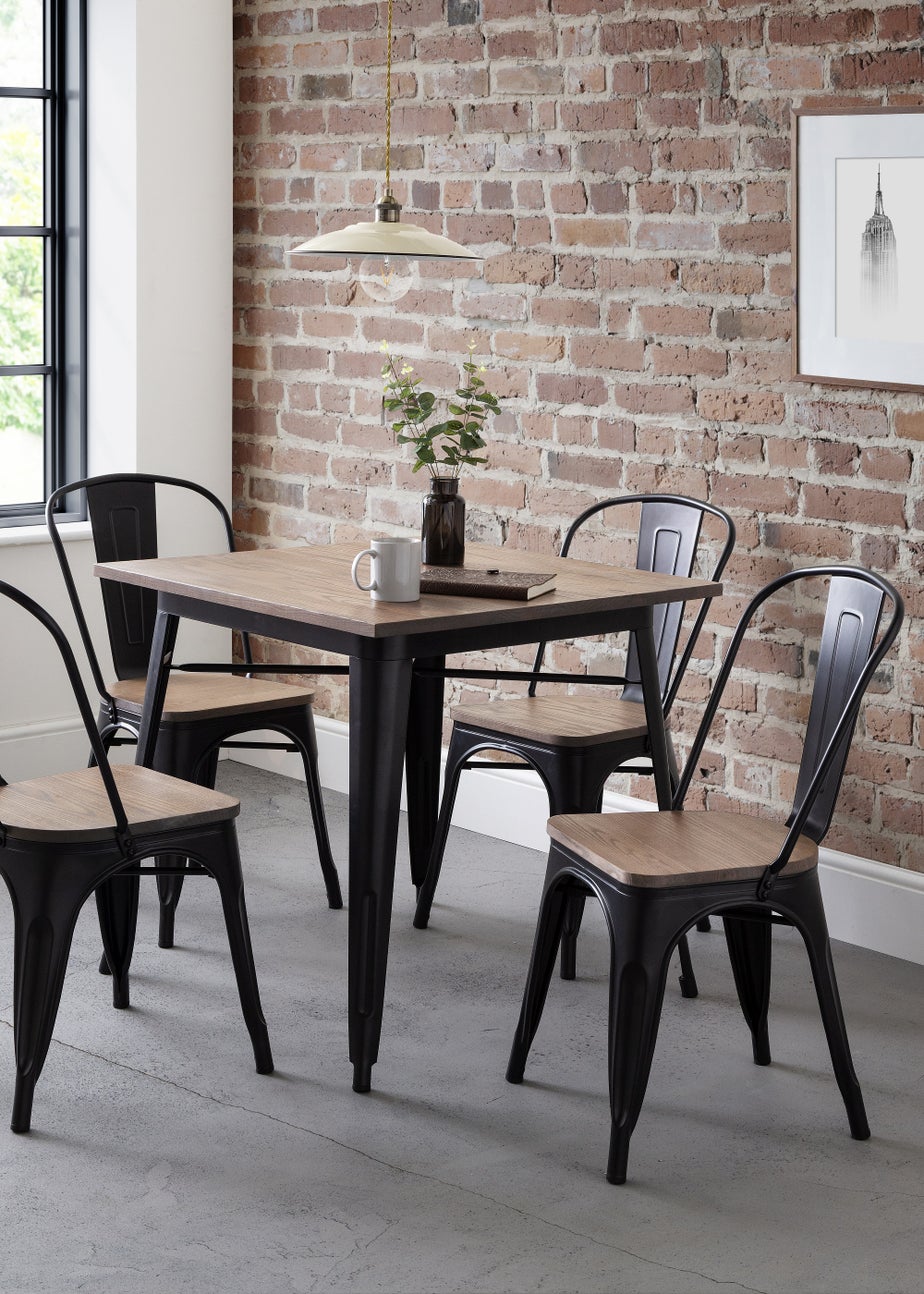 Julian Bowen Set Of 4 Grafton Metal Chairs (85 x 46 x 43 cm)