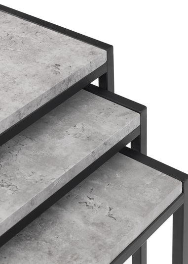 Julian Bowen Staten Concrete Nest Of 3 Tables (45 x 45 x 45 cm)