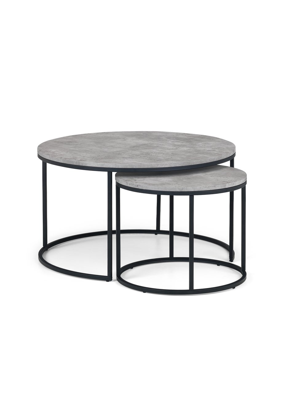 Julian Bowen Staten Concrete Round Nesting Coffee Table (50 x 80 x 80 cm)