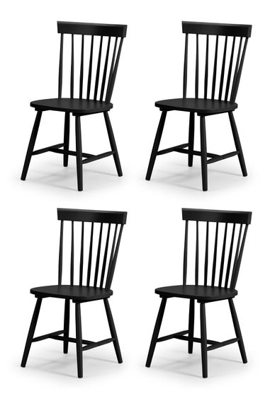 Julian Bowen Set Of 4 Torino Chairs Black  (90 x 52 x 49 cm)