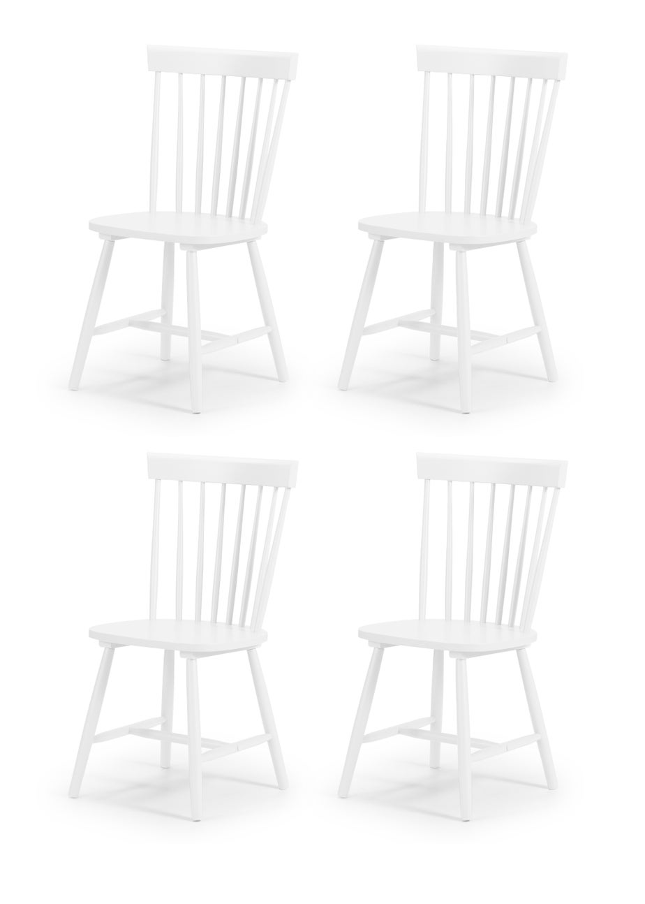 Julian Bowen Set Of 4 Torino Chairs White (90 x 52 x 49 cm)