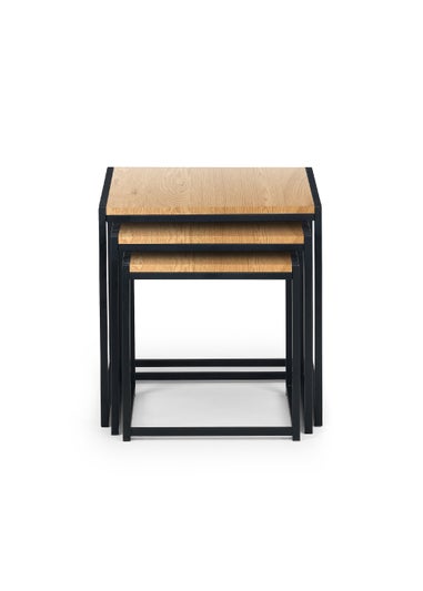 Julian Bowen Tribeca Nest Of 3 Tables Black/Euro Oak (45 x 45 x 45 cm)