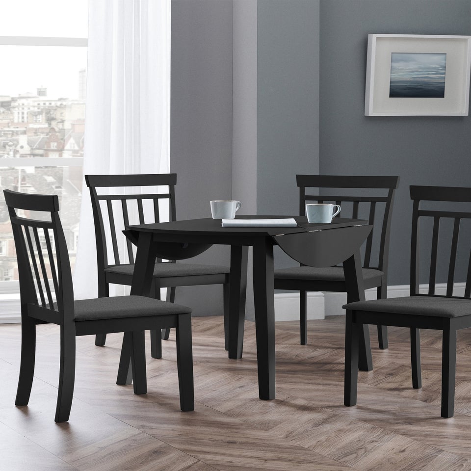 Julian Bowen Coast Dropleaf Table Black  (75 x 90 x 90 cm)