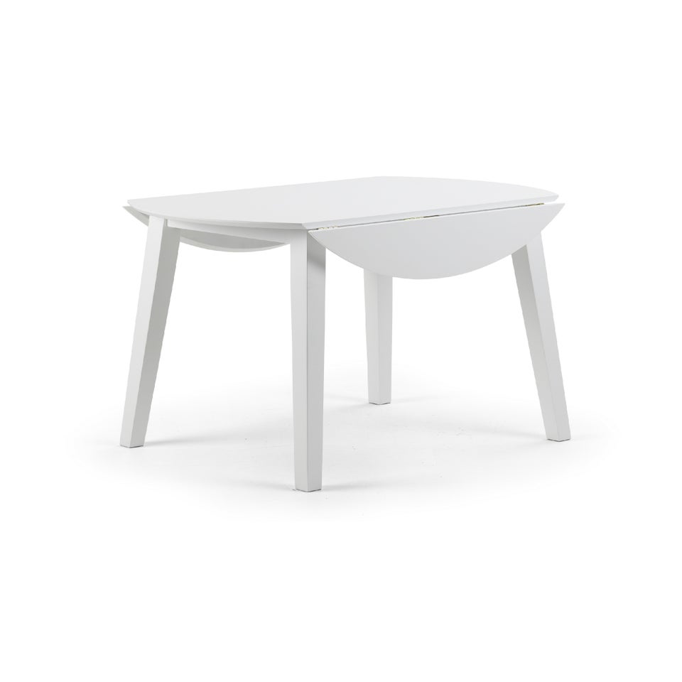 Julian Bowen Coast Dropleaf Table White  (75 x 90 x 90 cm)