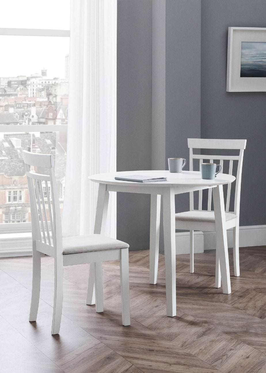 Julian Bowen Coast Dropleaf Table White (75 x 90 x 90 cm)