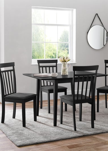 Julian Bowen Set Of 2 Coast Dining Chairs Black  (94 x 44 x 50 cm)