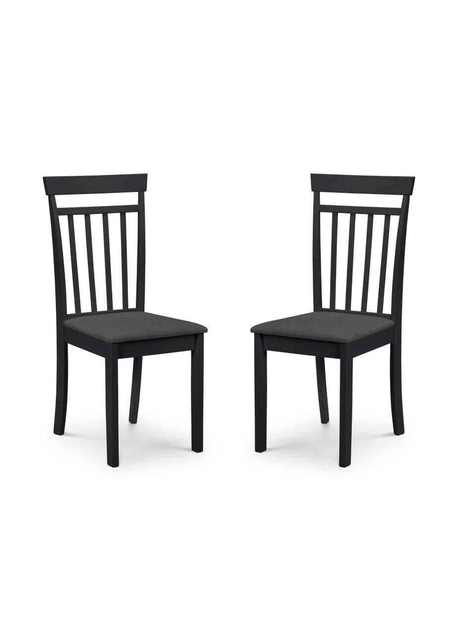 Julian Bowen Set Of 2 Coast Dining Chairs Black  (94 x 44 x 50 cm)