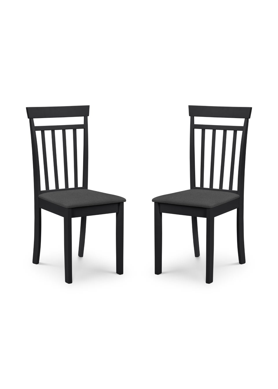 Julian Bowen Set Of 2 Coast Dining Chairs Black  (94 x 44 x 50 cm)