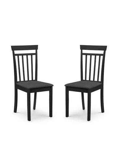 Julian Bowen Set Of 2 Coast Dining Chairs Black  (94 x 44 x 50 cm)