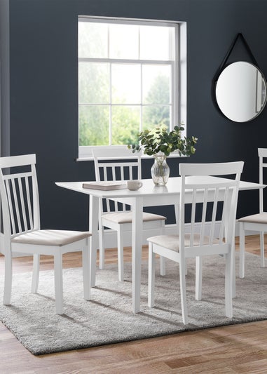 Julian Bowen Set Of 2 Coast Dining Chairs White  (94 x 44 x 50 cm)