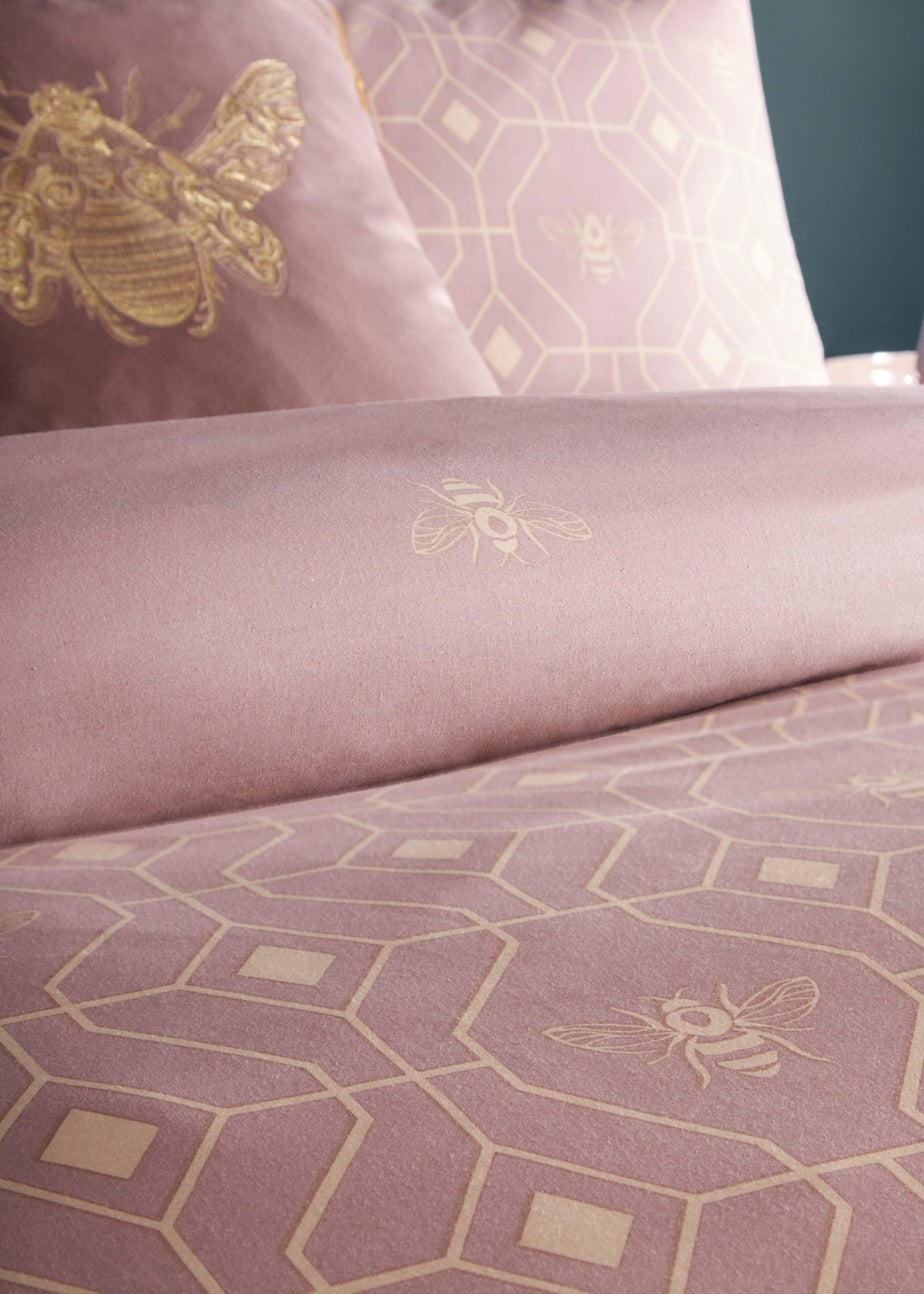 furn. Bee Deco Geometric Duvet Cover Set Blush