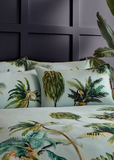Paoletti Forsteriana Palms 100% Cotton Duvet Cover Set