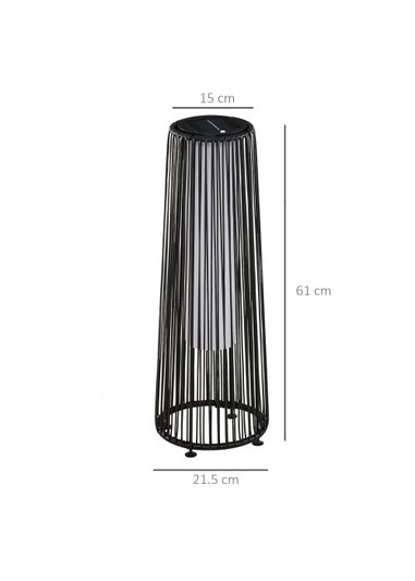 Outsunny Garden Solar Powered Lights Woven Wicker Lantern