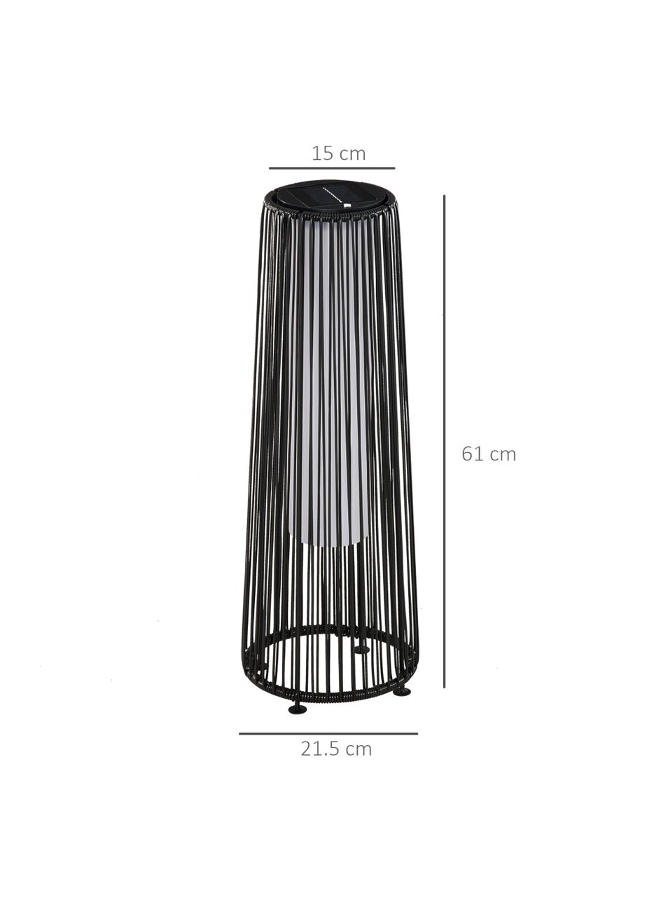 Outsunny Garden Solar Powered Lights Woven Wicker Lantern