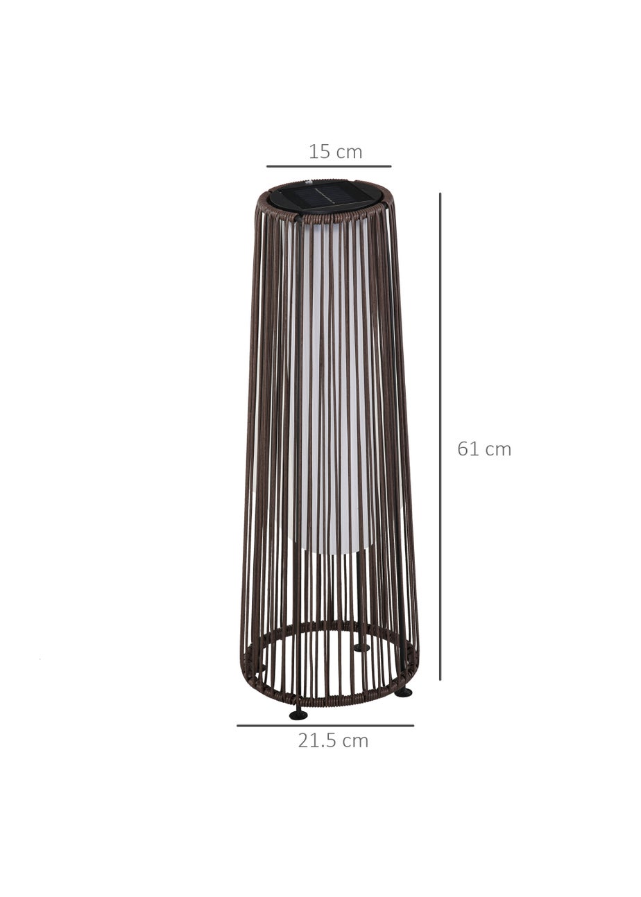 Outsunny Garden Solar Powered Lights Woven Wicker Lantern